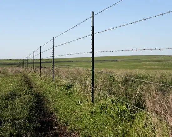 Sturdy Y post used for wire fence support.